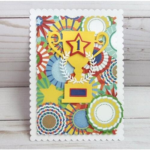 Cutting Dies Winners Cup Scrapbook Cardmaking DIY Paper Craft Metal Stencil Surprise Creation