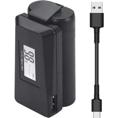 LED Digital Display QC 3.0 Adapter Battery Charger USB Charging Adapter With Charging Cable for DJI Mavic Mini Drone Accessories