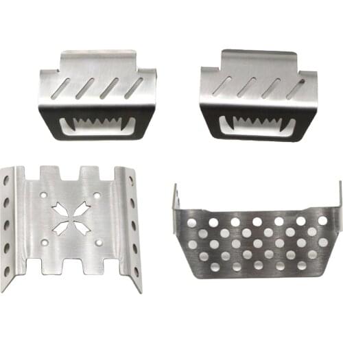 4x Stainless Steel Protective Plates Bottom Chassis Armor for YK4102 YK4103
