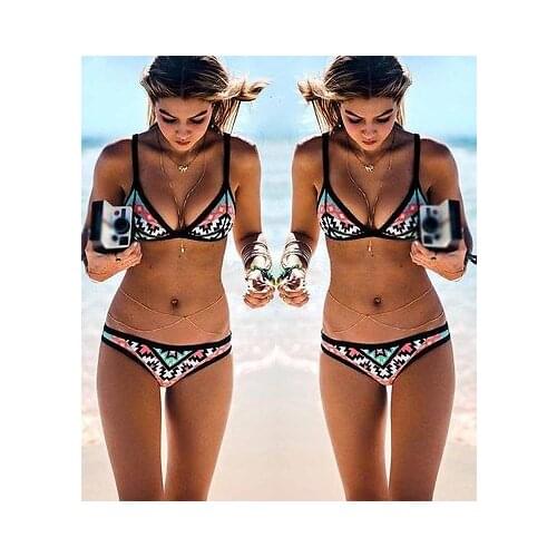 Women Bikini Set Print Sexy Triangle Push-Up Padded Swimsuit Beachwear Swimwear Bathing suits