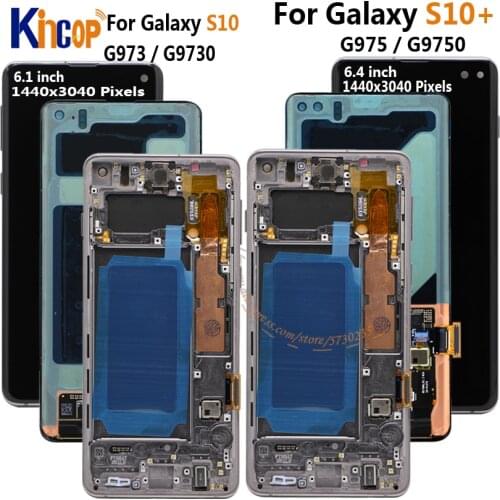 NEW ORIGINAL AMOLED S10 LCD For SAMSUNG Galaxy S10 G973F/DS G973F G973 S10 Plus G975 G975F G975F/DS Touch Screen Digitizer