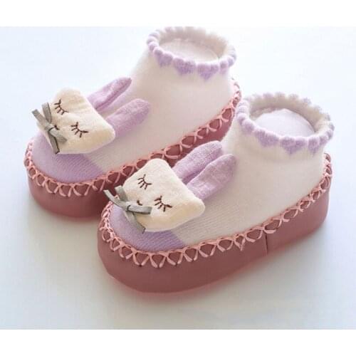 1 Pair Baby Infants Socks Shoes Non-slip Toddler Floor Slippers Soft Cotton Newborn First Walking Shoes