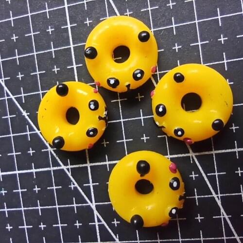 1pcs/lot resin flat back Pikachu doughnut 18mm simulation of food Cabochon Scrapbook DIY phone decoration