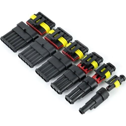 10Kits Flame retardancy Car Connector 1 2 3 4 5 6 Pin Way Waterproof Electrical Wire Connector Plug