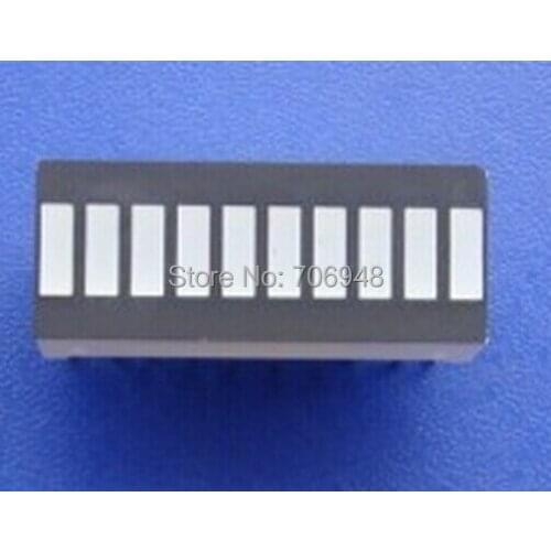 10pcs/lot 10 grid digital segment LED light bar 10 flat tube of super bright red light ten cell surface flat tube common anode