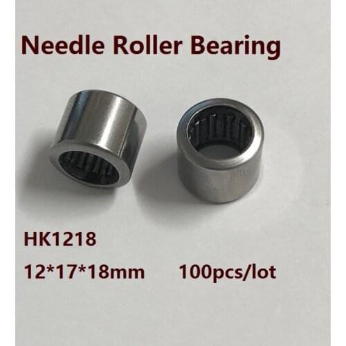 100pcs/lot HK1218 HK121718 12×17×18 mm High quality Drawn Cup Type Needle Roller Bearing 12*17*18 mm