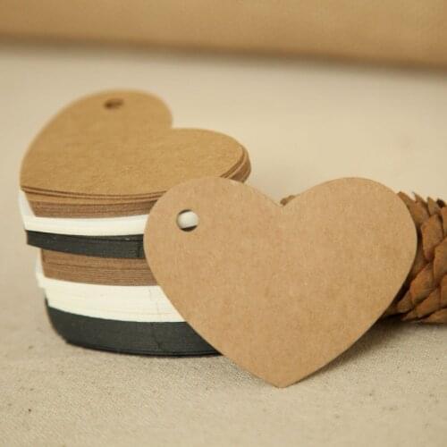 100pcs/lot Blank Paper Tags White Black Brown Kraft Paper Tags Gift Bag Shoes Price Label Handmade Thank You Cards DIY Supplies