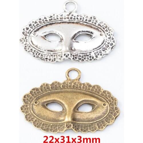 15pcs Vintage mask zinc alloy charms pendant for DIY Bracelet Necklace metal accessories jewelry findings 8032