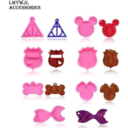 2021 DIY Handmade Mirror Epoxy Epoxy Keychain Pendant Mold Goldfish and Animal Series Chocolate Biscuit Silicone Mold