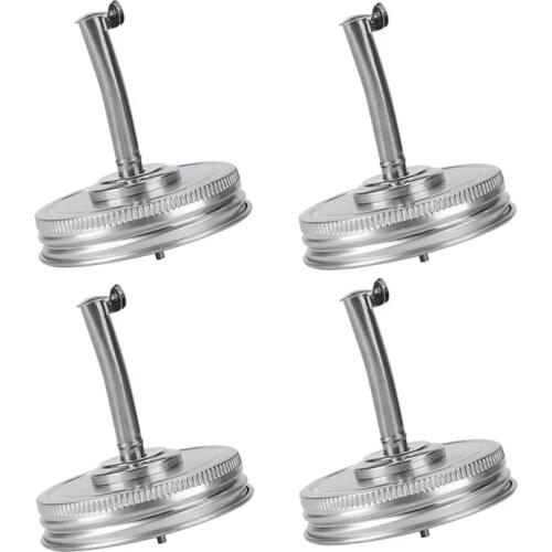 4 PCS Mason Jar Pour Spout Lids Oil Infusion Lids 86mm Mouth Bottle Cap Cover Oil Pour Spout Dispenser with Caps