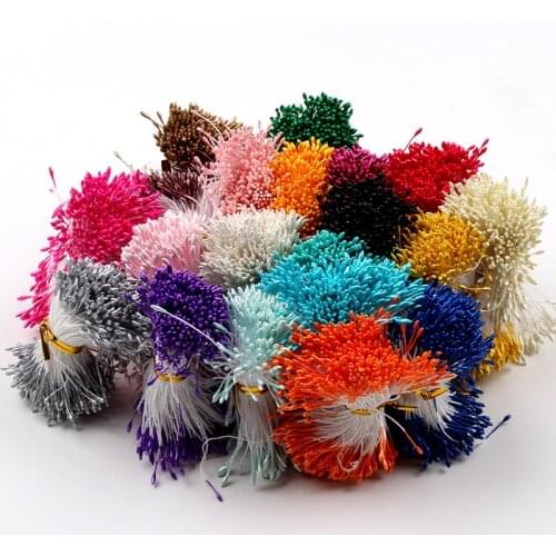 400pcs mini flower stamen artificial pearl pistil for Wedding Cake Gift Box Decoration DIY Floral Craft 20 colors for optional