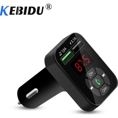 4.1A Quick Charge Dual USB Car Charger Handsfree Car Kit Bluetooth FM Transmitter Aux Modulator Car Audio MP3 Player Adapter