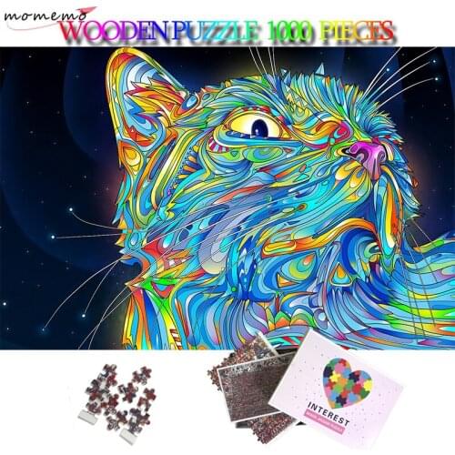MOMEMO Coloured Cats Wooden 1000 Pieces Jigsaw Puzzle Adults Toys 5075cm Giant Puzzle 1000 Piece Puzzles for Adult Teens Gifts
