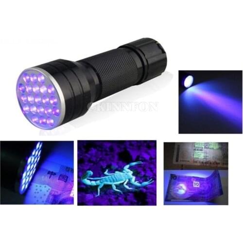 DHL 200PCS 3AAA Aluminium Invisible Blacklight Ink Marker 21 LED UV Ultra Portable Flashlight Torch Light Lamp
