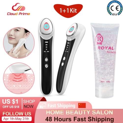 Ultrasonic Gel + Radio Mesotherapy Skin Rejuvenation Face Massage Electroporation Lifting Beauty Wrinkle Anti Aging