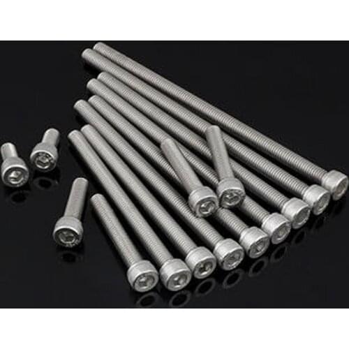 2pcs M16 stainless steel Allen cylinder head knurled lengthen screw hex socket cup super long all tooth bolt 30mm-150mm length