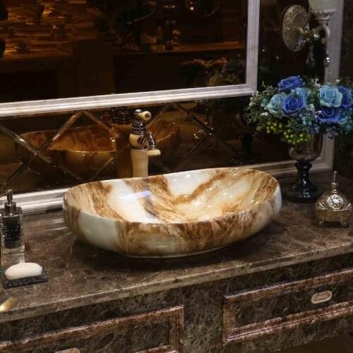 Artistic Painting Flowers Porcelain Art Countertop Washnasin Ceramic Bathroom Vessel Sinks Vanities hand painted sink bowl oval