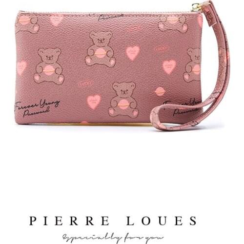 Womens Wallet Fashion High-Quality PU Leather Short Zipper Horizontal Cartoon Pattern Wristband Holding Female Wallet