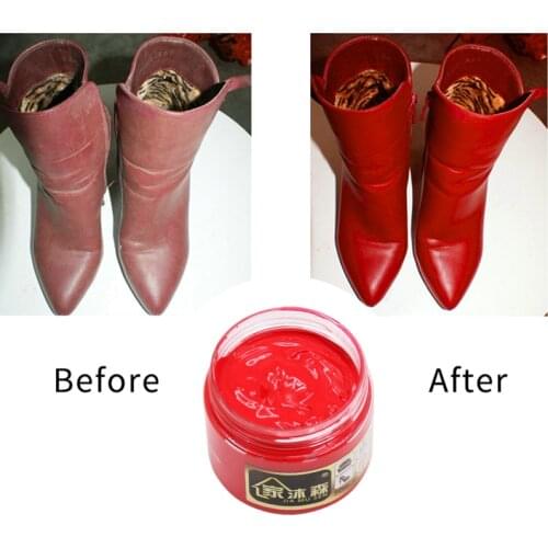 Red Leather Repair Paste 50ml Shoe Cream Leather Paint for Car Seat Sofa Handbags Scratch Cracks Restoration LeatherCare Paint