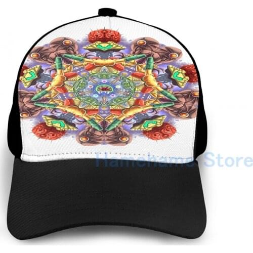 Fashion METROID MANDALA Basketball Cap men women Graphic print black Unisex adult hat