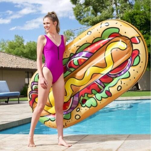 Men Women Inflatable Hot Dog Pool Floats Swimming Water Toy Air Rafts Bed
