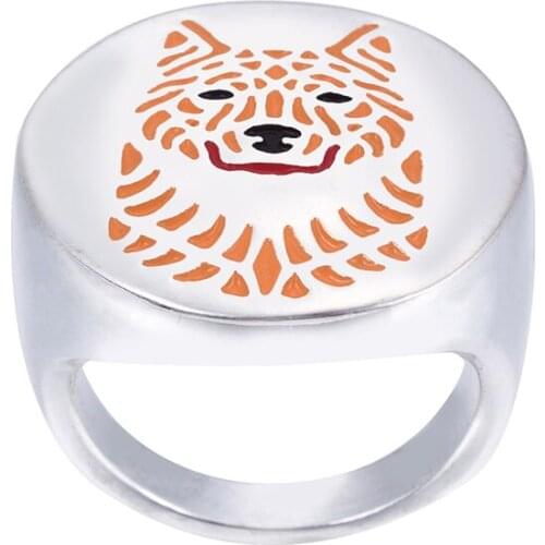 Norwegian Elkhound ring with color selection enamel jewelry lovers and owners-Pet free ship