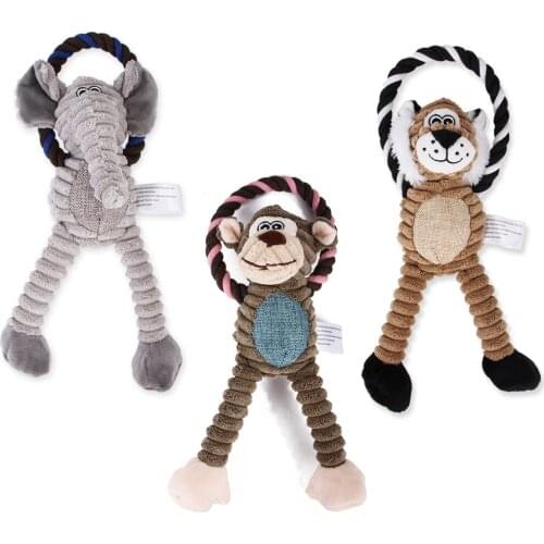 New Pet Toy Dog Plush Chew Toy Companion Toy Vent Cartoon Monkey Lion Elephant Corduroy