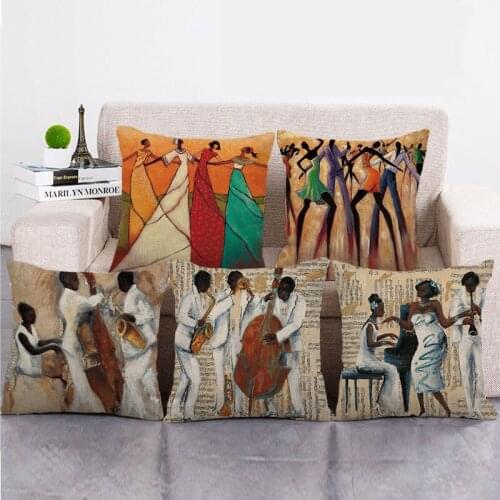 Wholesale 45cm*45cm Geometric portrait Linen/Cotton Throw Pillow Covers Couch Cushion Cover Home Decor Pillowcase
