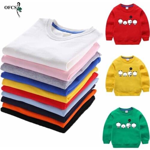 2-12 Year Colorful Autumn Boy Knitting Fleece Girl kid Thick Knitted Bottoming Long sleeve shirts solid O-Neck pullover sweater