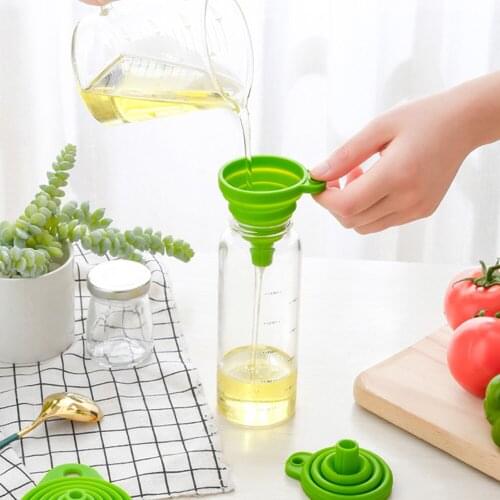 Food-grade Silicone Foldable Funnel Mini Liquid Dispensing Collapsible Style Funnel Folding Portable Funnels Kitchen Tool
