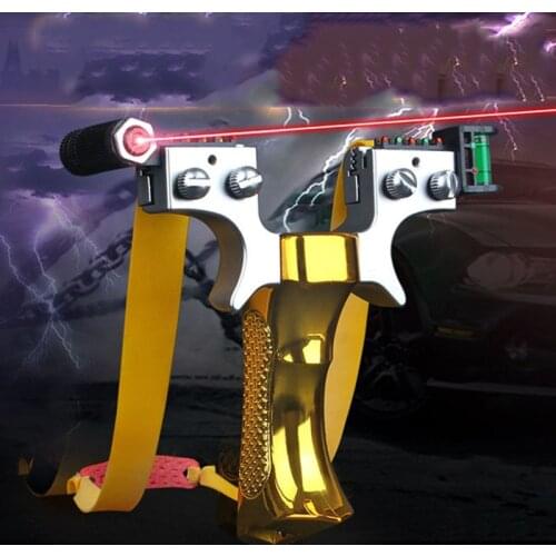 Big Power Slingshot with Laser Rubber High Precision Flat Leather Slingshot Professional Fast Bow Outdoor Special for Hunting