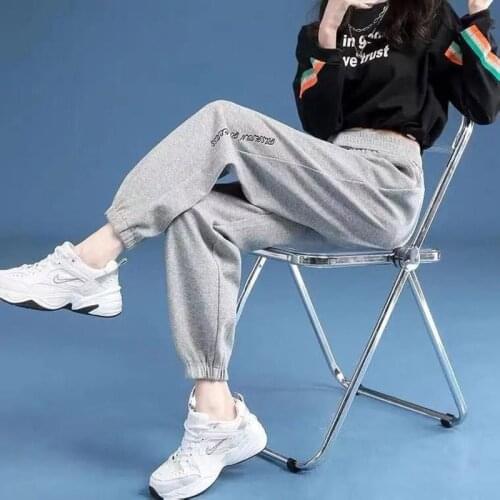 Gray Sweatpants WomenS Spring And Summer New Loose-Fitting Footwear Pants Were Thin Students Korean Casual Harlan Pants