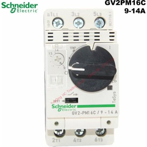 Schneider Electric GV2PM16C 9-14A motor thermal magnetic circuit breaker knob 3P protection switch setting current range