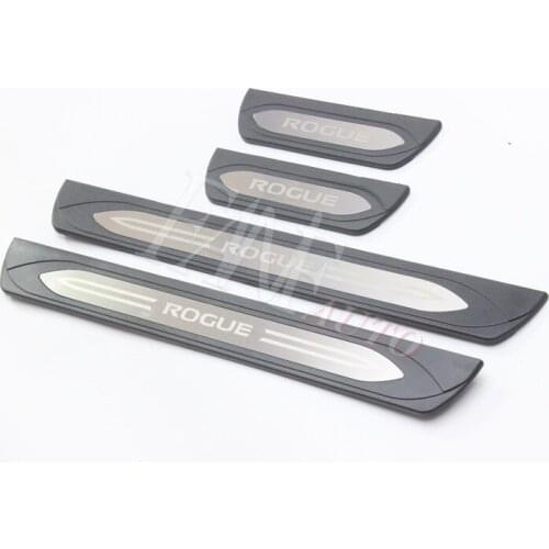 Car Styling Stainless Steel Door Sill Scuff Plate Guard Sills Protector Trim For Nissan Rogue Sport 2017-2020