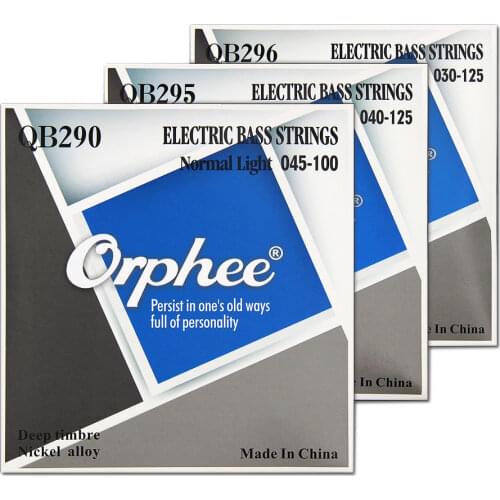 Orphee QB Series 4/5/6 Strings Electric Bass Strings Normal Light Nickel Alloy Hexagonal Core Nano Coated Electric Bass Parts