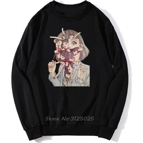 Man Manga Junji Ito hoodie Shintaro Kago Girl Aesthetic Japanese Anime hoodies Men Autumn Winter Pullover Sweatshirt Streetwear