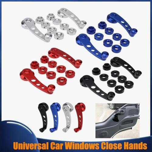 VODOOL 2Pcs Aluminum Alloy Universal Car Window Close Hand Crank Handle Winder Riser Replacement Manual Auto Window Glass Closer