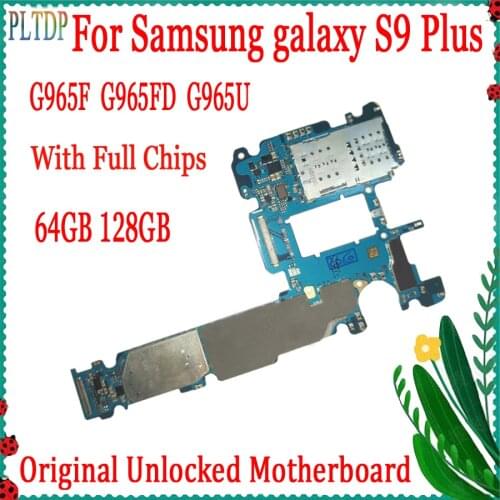 Factory Unlock Motherboard For Samsung Galaxy S9 G960F G960FD G960U S9 Plus G965F G965FD G965U Full chips Logic Board 64GB/128GB