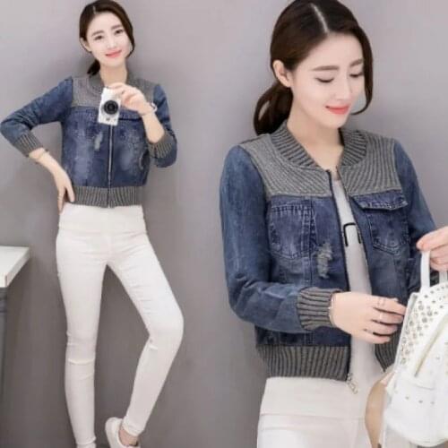 Female Jacket Denim 2021 Women New Spring Autumn Korean Version Short Ripped Jacket Loose Thin Cardigan Small Jacket Women Slim