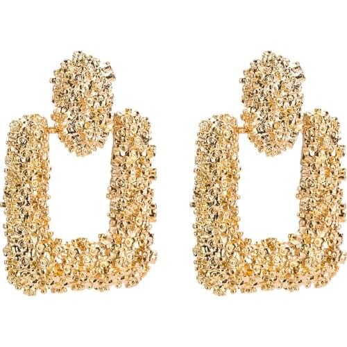 KMVEXO 8 Colors Heavy Metal Punk Style Simple Geometric Statement Earing Personality Fashion Drop Earrings Women Hanging Jewelry