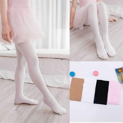 1pc 3-15Y New Childrens Soft Solid Color Velvet Opaque Girls' Pantyhose Thin Section Test Grade Plus File Ballet Dance Socks