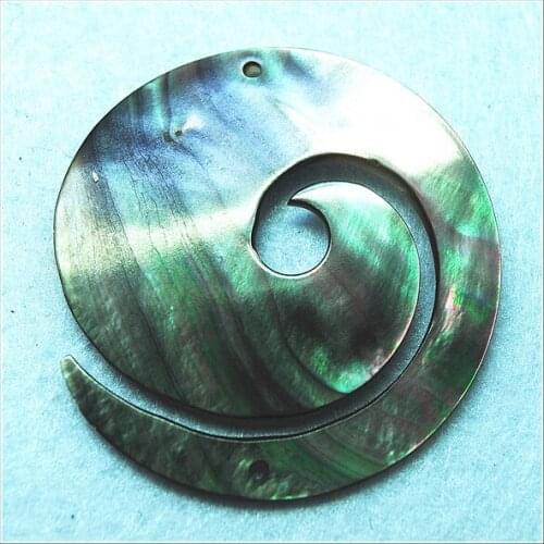 2pcs nature black lip shell pendants new carving shell beads diy bead findings size 45mm with best wholesale price