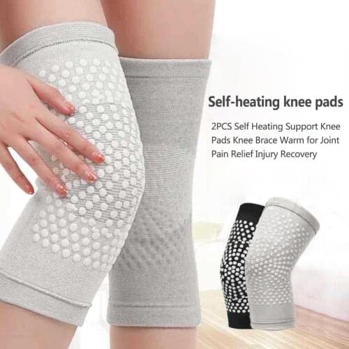 2PCS Self Heating Support Knee Pad Knee Brace Warm For Arthritis Joint Pain Relief Injury Recovery Belt Knee Massager Leg Warmer