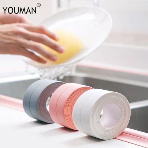 3.8 cm(w) X 3.2 m PVC Bathroom Kitchen Bathroom Wall Sticker Art Sealing Tape Anti-mould Tape Waterproof Anti-mould Tape