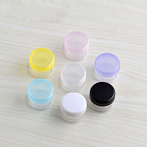 5g Small Round Sample Cream Bottle Jars Container Mini Plastic Container For Nail Art Storage 5ml DIY PS Plastic Bottles Pot Tin