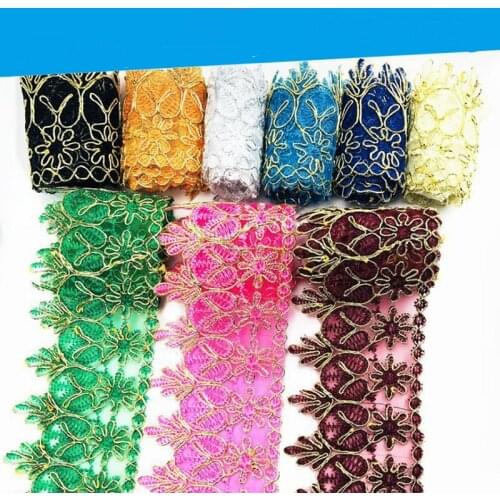 African Antique Embroidered Lace Wedding Dress Hem Ethnic Style Shoe Material And Clothing Accessories 01