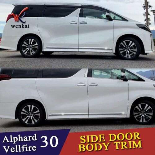 Car Accessories Styling For Toyota Alphard Vellfire 30 series 2016-2019 Body Door Side Skirt Accent Moulding Sticker Trim