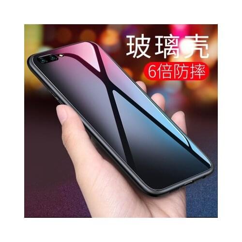 For Huawei Honor 10 Case Luxury Soft Silicone+Hard Tempered Glass Protective Back Cover Case for huawei honor10 phone shell