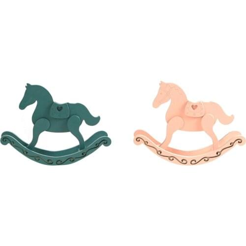 Wooden Handicrafts Trojan Horse Rocking Horse Ornaments Home Bedroom Desk Simple Furnishings Gift Decorations
