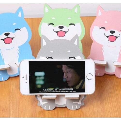 Cartoon Animal Cellphone Holder Wooden Light Weight Bear Cat Phone Stand Desktop Bracket Universal Mobile Phone Tablet Holder
